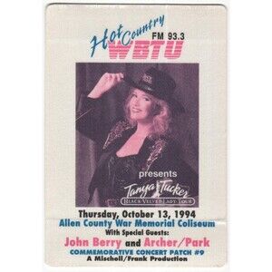 Vintage 1994 Tanya Tucker Backstage Pass WBTU 93.3 FM Radio Promo Fort Wayne IN